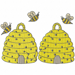 Bees Embroidery Design 1